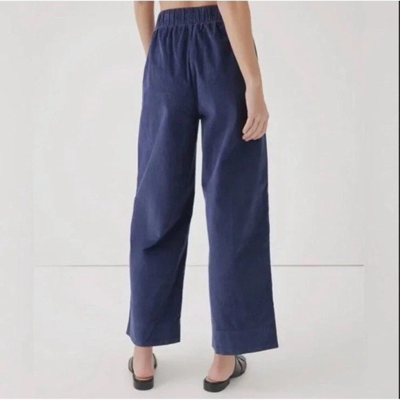 Pact Women's XL Modern Corduroy Wide Leg Pants Ink Blue Organic Cotton High Rise - Picture 2 of 11